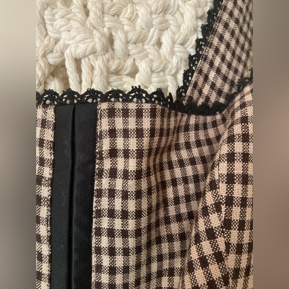 Reformation Tagliatelle 100% Linen sleeveless Dress Tartine brown check size 8 - Picture 9 of 9